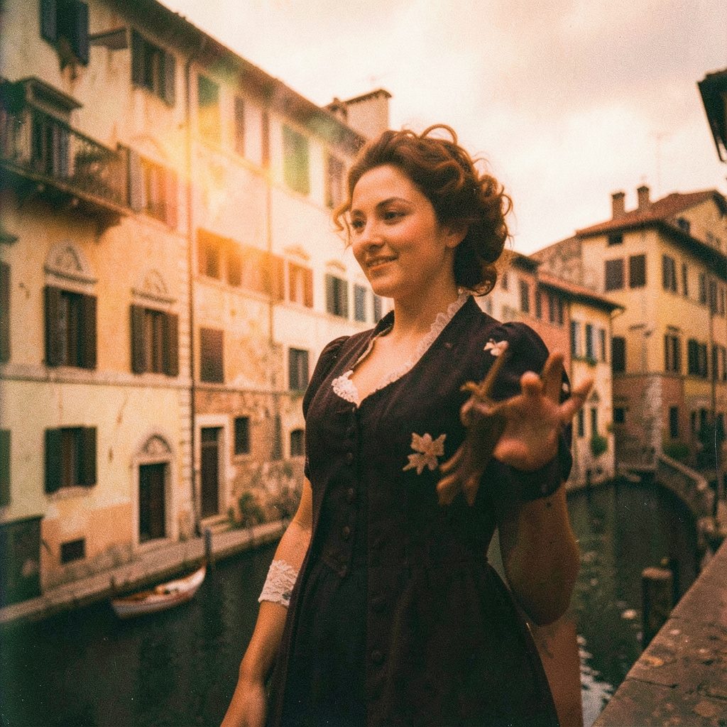 1930年代のイタリアを思わせる、ブロンドの光とヴェネツィアの運河が織りなすロマンティックなアナログ写真